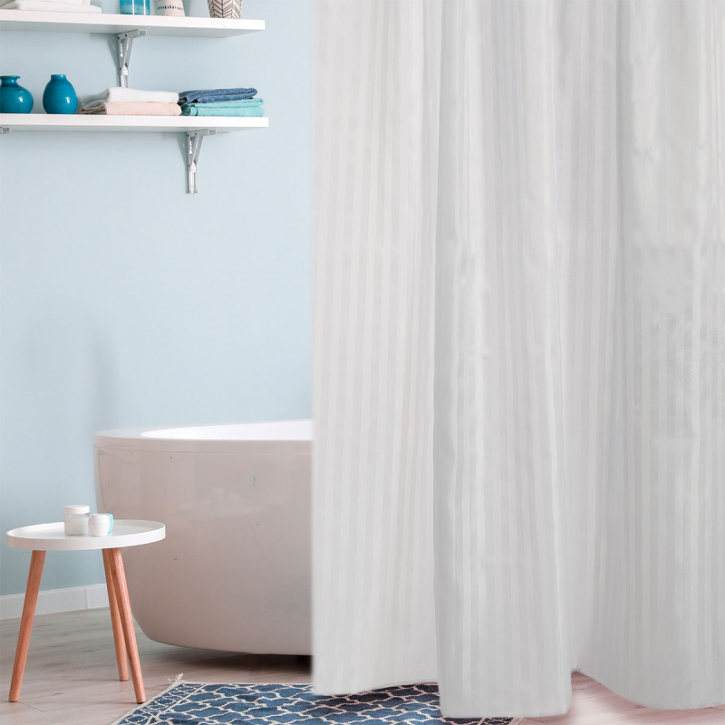 Κουρτίνα Μπάνιου (180x200) Με Κρίκους Whitegg KM7-1