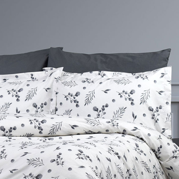 Φανελένια Μαξιλαροθήκη (50x70) Dimcol Μυρτώ 350 Grey