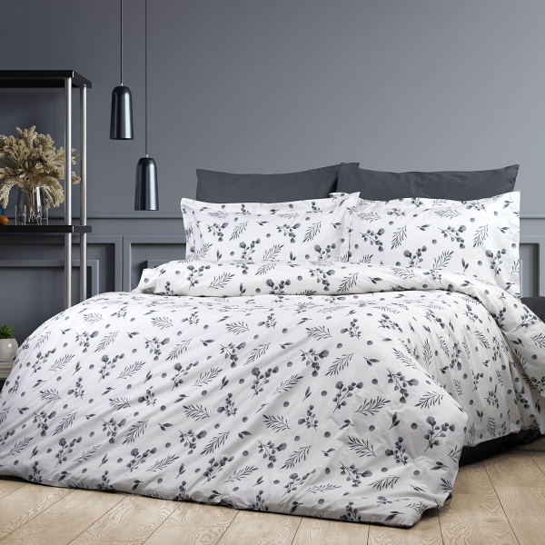 Φανελένιο Σεντόνι Υπέρδιπλο Επίπεδο + Μαξιλαροθήκες (Σετ) Dimcol Μυρτώ 350 Grey