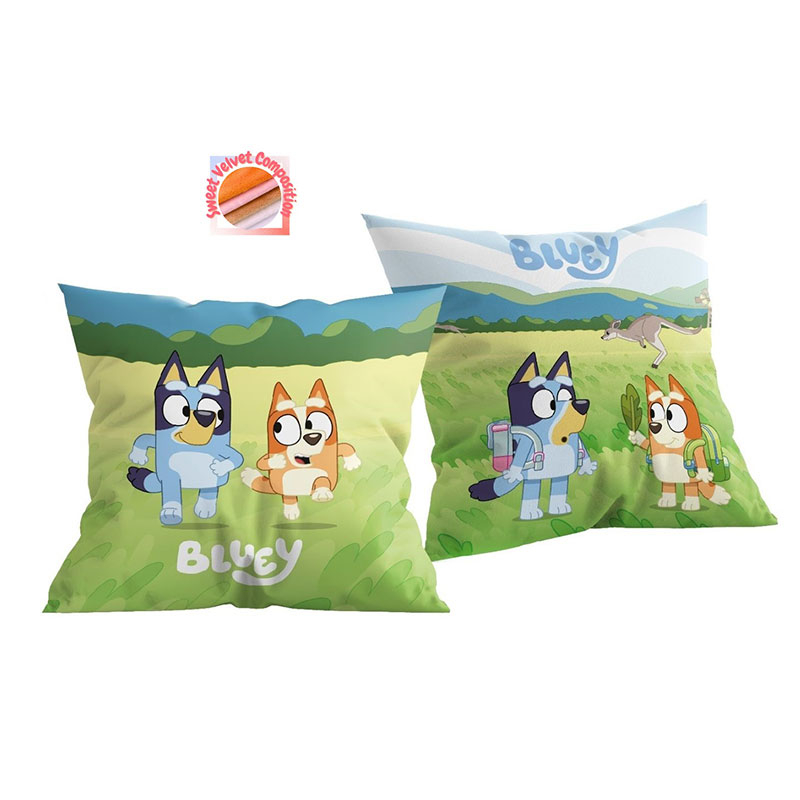 Διακοσμητικό Μαξιλάρι Βελουτέ 2 Όψεων (38x38) Dimcol Bluey 09