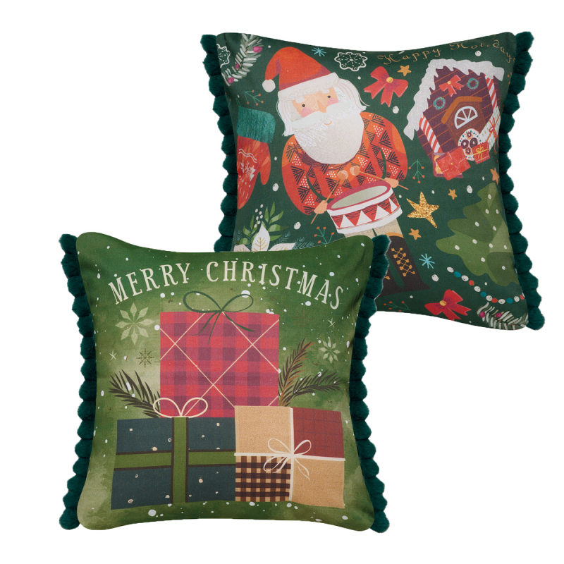 Χριστουγεννιάτικες Μαξιλαροθήκες 2 Όψεων (2τμχ) Kentia Loft Snow 2512