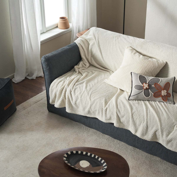 Ριχτάρι Καναπέ Τριθέσιου Fleece (180x300) Gofis Home Cinnabar Ecru 115/05