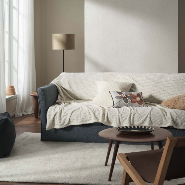 Ριχτάρι Πολυθρόνας Fleece (180x180) Gofis Home Cinnabar Ecru 115/05