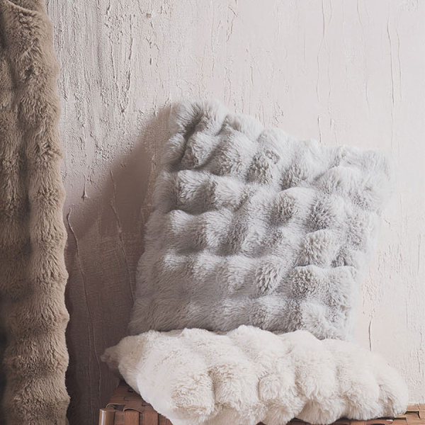 Διακοσμητική Μαξιλαροθήκη Γούνινη (50x50) Rythmos Rabbit Grey