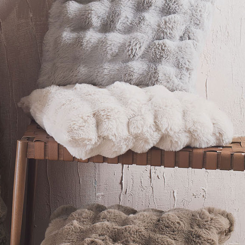 Διακοσμητική Μαξιλαροθήκη Γούνινη (50x50) Rythmos Rabbit Beige