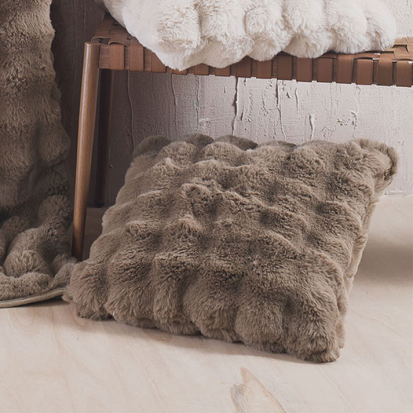 Διακοσμητική Μαξιλαροθήκη Γούνινη (50x50) Rythmos Rabbit Taupe