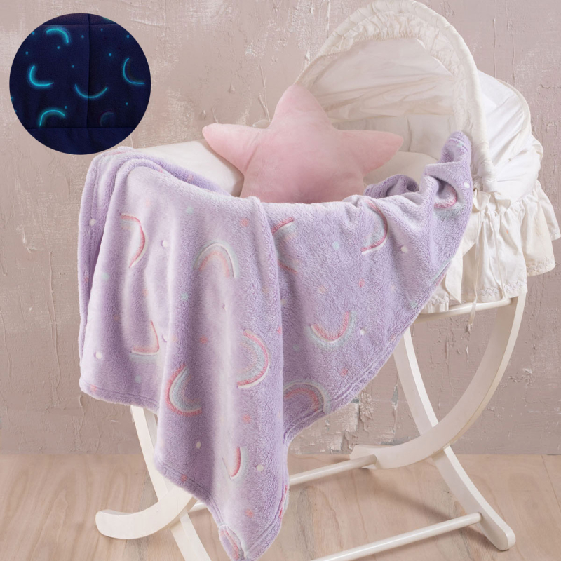 Φωσφοριζέ Κουβέρτα Fleece Αγκαλιάς (80x110) Rythmos Nelie