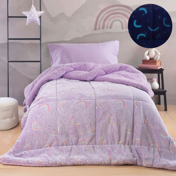 Φωσφοριζέ Κουβερτοπάπλωμα Μονό (160x220) Rythmos Nelie