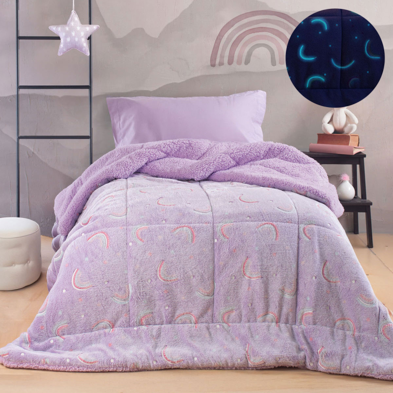 Φωσφοριζέ Κουβερτοπάπλωμα Μονό (160x220) Rythmos Nelie