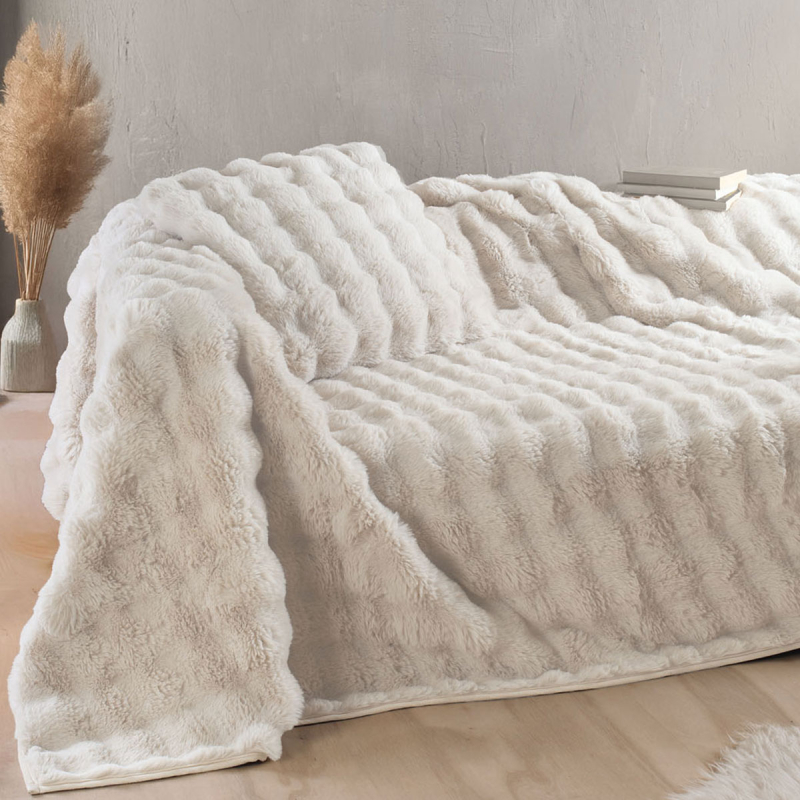 Ριχτάρι Πολυθρόνας Γούνινο (160x180) Rythmos Rabbit Beige