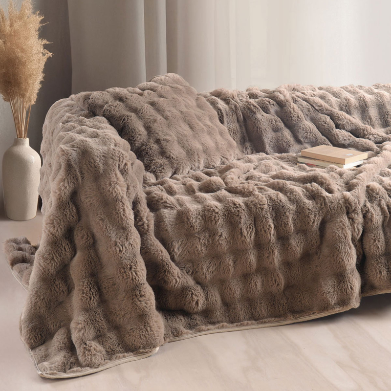 Ριχτάρι Πολυθρόνας Γούνινο (160x180) Rythmos Rabbit Taupe