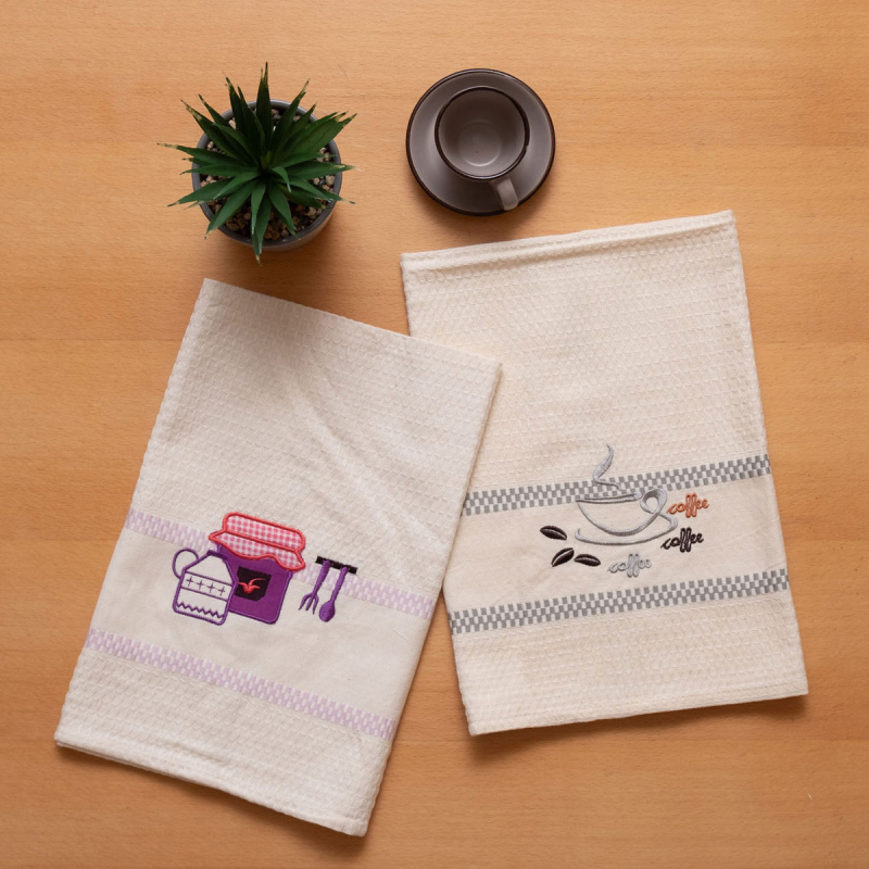 Ποτηρόπανα Πικέ (Σετ 2τμχ) Viopros Σχ 502