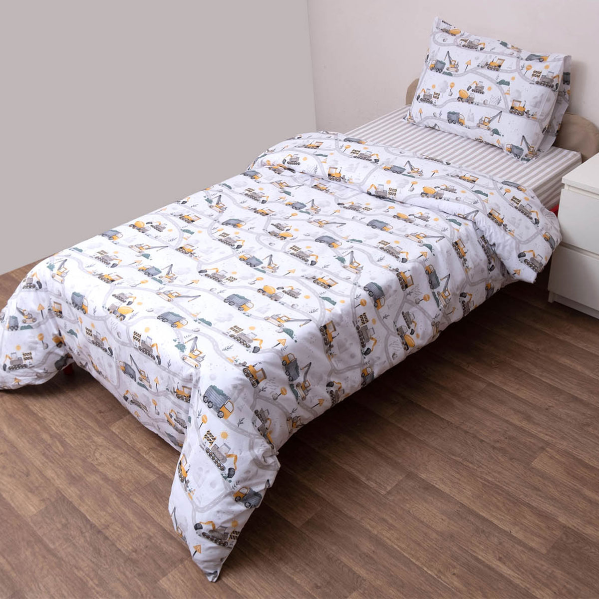 Παπλωματοθήκη Μονή (Σετ 160X240) 2 Όψεων Viopros Kids Τρακ Home Παιδικά Λευκά Είδη Παπλωματοθήκες Παιδικές Spitishop
