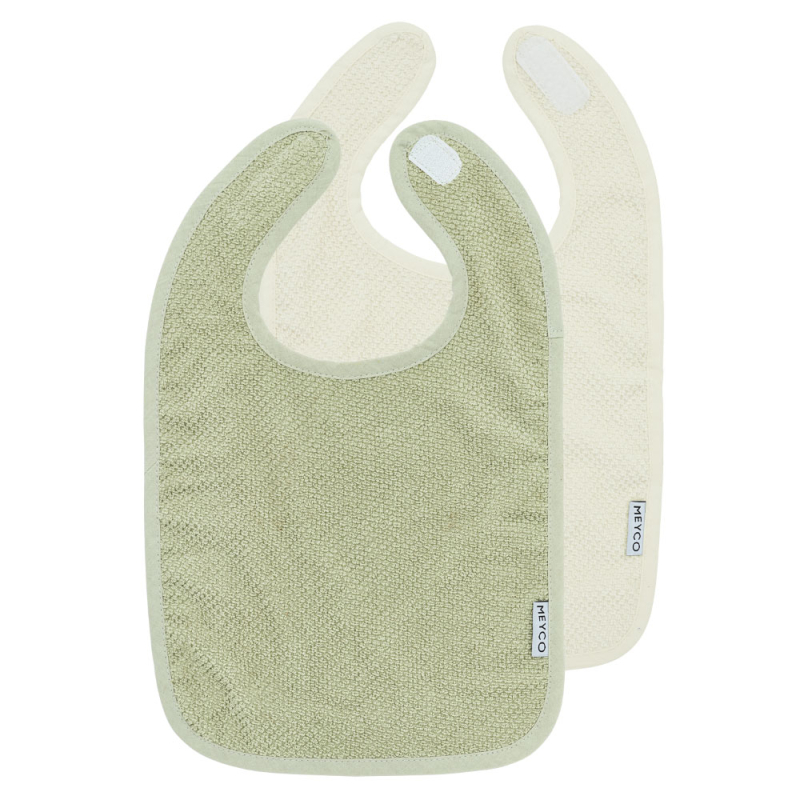 Σαλιάρες Πετσετέ (Σετ 2τμχ) Meyco Popcorn Natural/Soft Olive