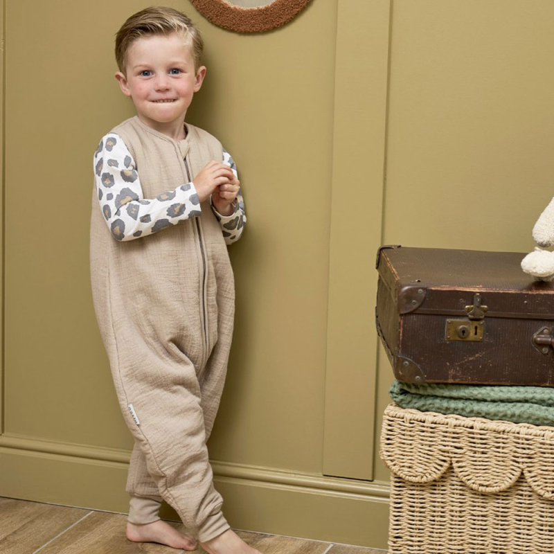 Καλοκαιρινός Υπνόσακος Με Πόδια 2 Tog (9-18 Μηνών) Meyco Muslin Sand