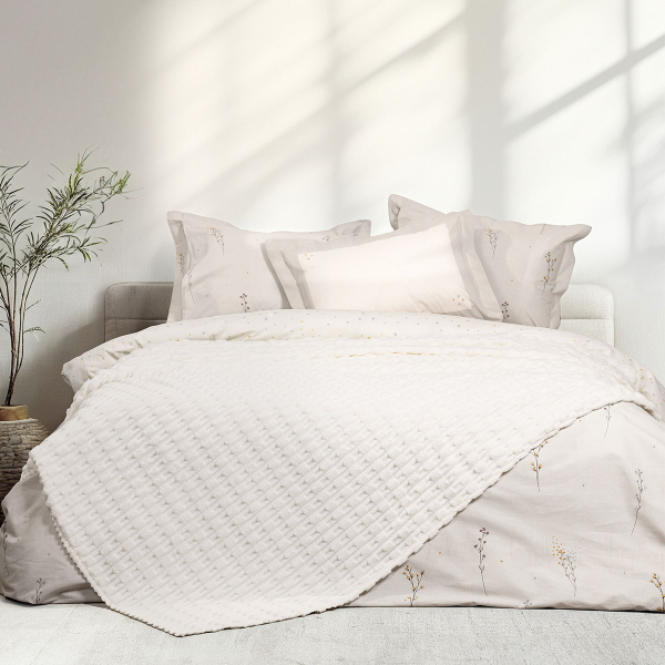 Κουβέρτα Fleece Μονή (160x220) Nima Savara Ivory