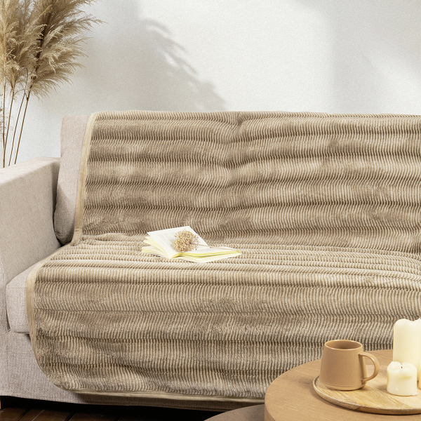 Ριχτάρι Καναπέ Τριθέσιου Γούνινο (180x300) Nima Lunetta Beige