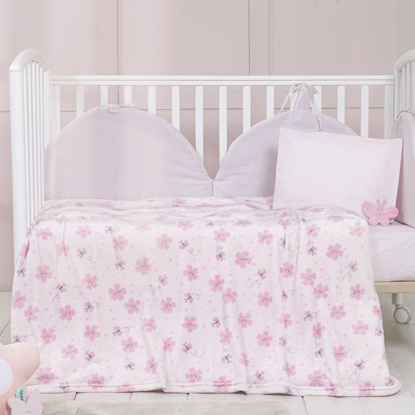 Κουβέρτα Βελουτέ Κούνιας (110x140) Nima Baby Bloomie