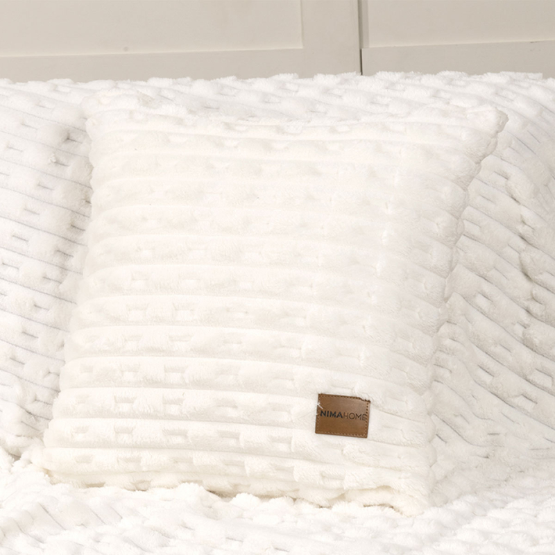 Διακοσμητική Μαξιλαροθήκη Fleece (45x45) Nima Savara Ivory