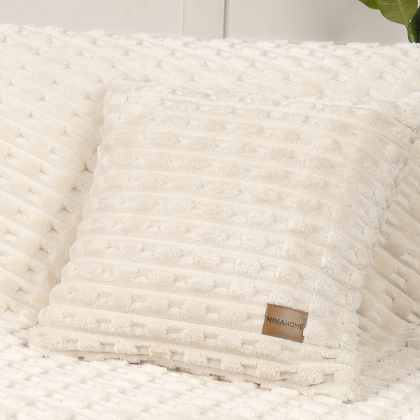 Διακοσμητική Μαξιλαροθήκη Fleece (45x45) Nima Savara L.Beige