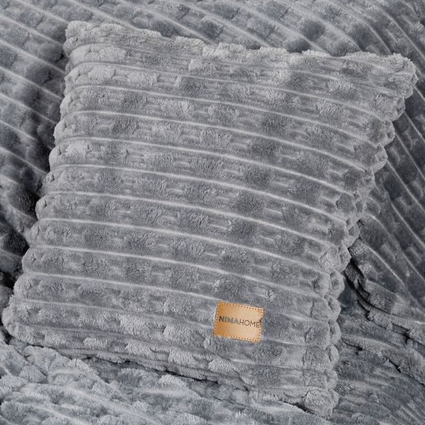 Διακοσμητική Μαξιλαροθήκη Fleece (45x45) Nima Savara D.Grey