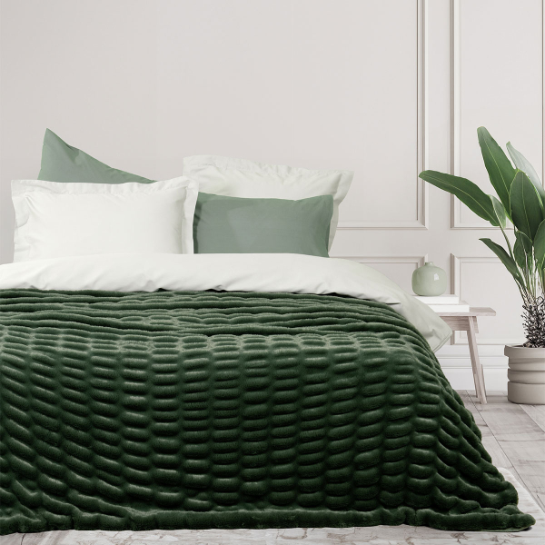 Κουβέρτα Γούνινη Υπέρδιπλη (220x240) Nima Mossy D.Green