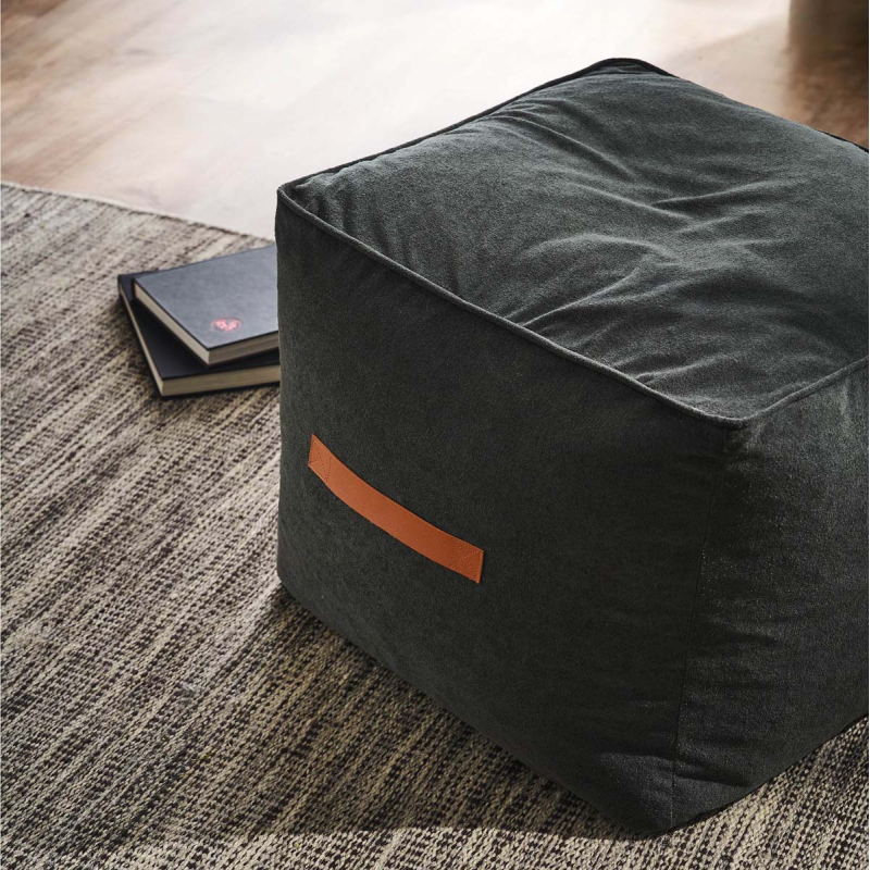 Πουφ (50x50x40) Gofis Home Nadinia Perl Grey 137/01