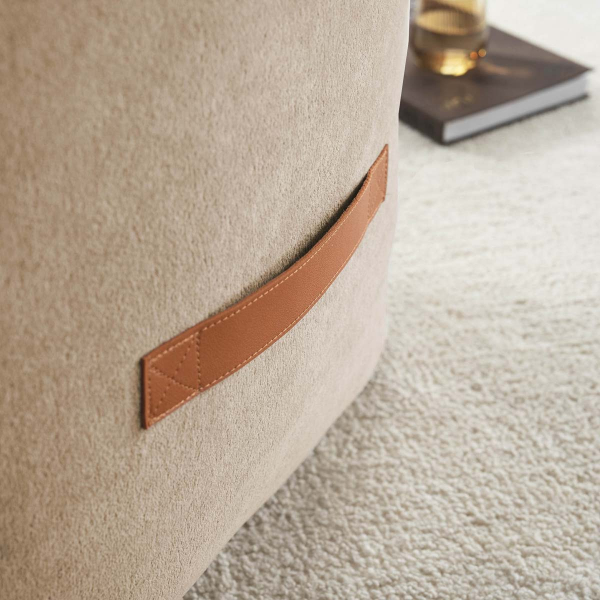 Πουφ (50x50x40) Gofis Home Canvas Beige 137/06