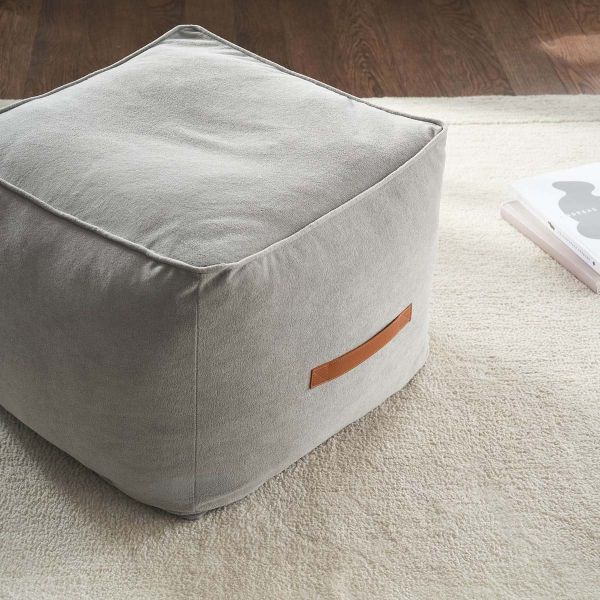 Πουφ (50x50x40) Gofis Home Nadinia Fog Grey 137/15