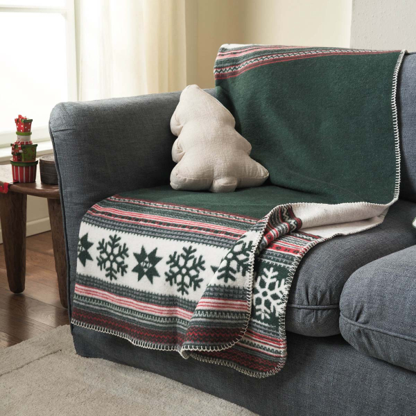 Χριστουγεννιάτικη Κουβέρτα Καναπέ (130x170) Gofis Home Waffle 461