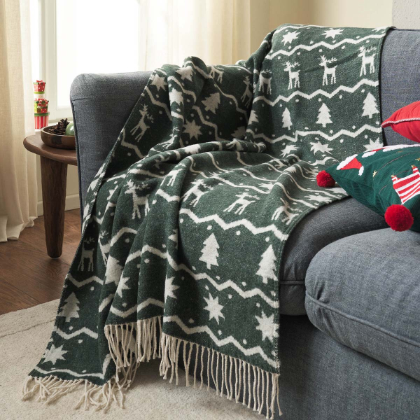 Χριστουγεννιάτικη Κουβέρτα Καναπέ (130x170) Gofis Home Waffle 471