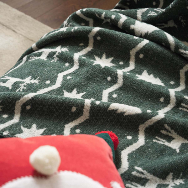 Χριστουγεννιάτικη Κουβέρτα Καναπέ (130x170) Gofis Home Waffle 471