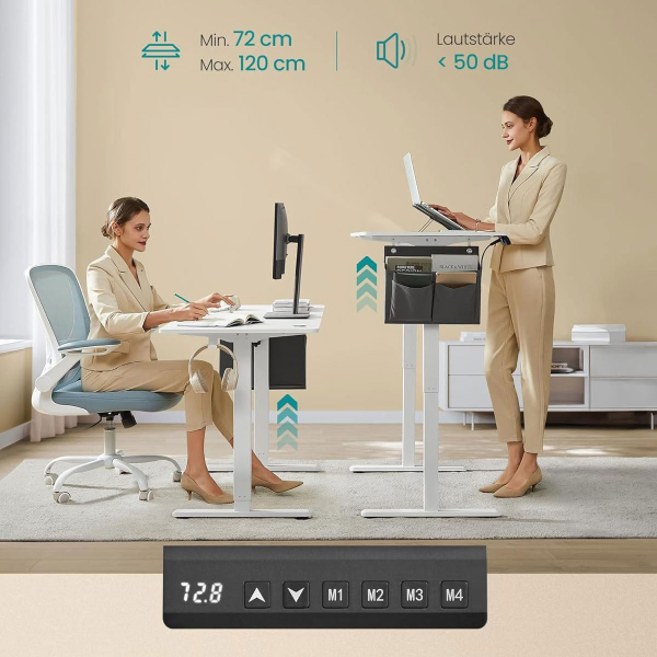 Ηλεκτρικό Γραφείο (120x60x72/120) Με Ρυθμιζόμενο Ύψος Songmics LSD132WZ02