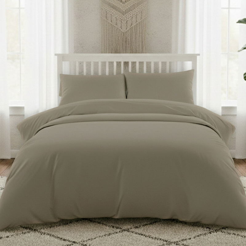 Σεντόνι King Size Με Λάστιχο (180x200+35) Melinen Lavish Satin Olive/Grey