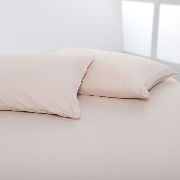 Ζεύγος Μαξιλαροθήκες (50x70) Silk Fashion Jersey L.Beige