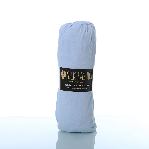 Σεντόνι King Size Με Λάστιχο (180x200+35) Silk Fashion Jersey Ciel