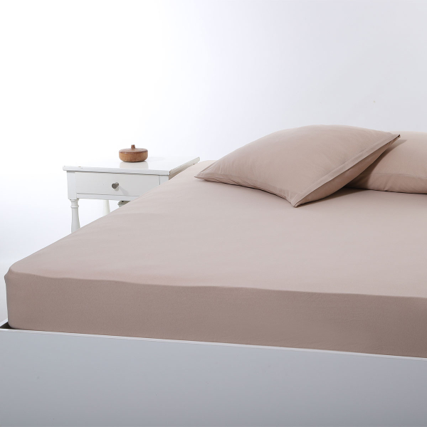 Σεντόνι Υπέρδιπλο Με Λάστιχο (160x200+35) Silk Fashion Jersey D.Beige