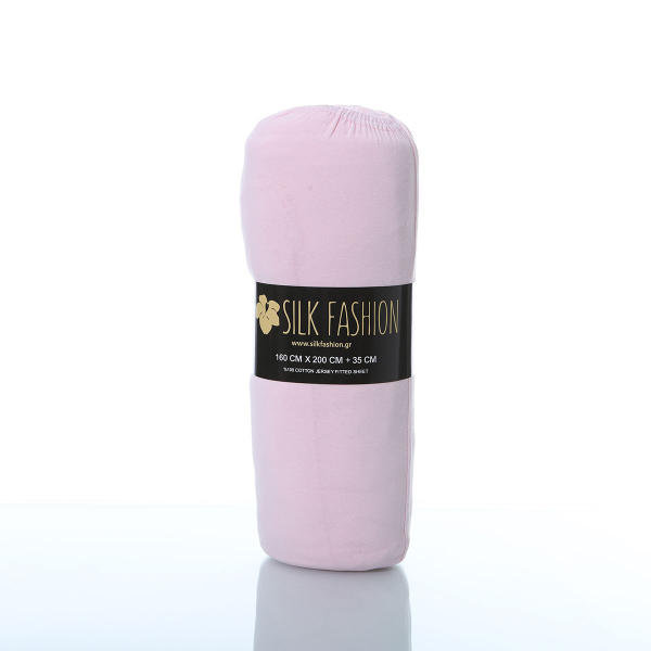 Σεντόνι Υπέρδιπλο Με Λάστιχο (160x200+35) Silk Fashion Jersey Pink