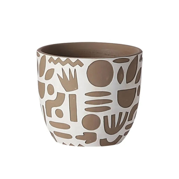 Κασπώ (Φ13.5x12.5) Marhome Τερακότα/Λευκό 06-24530