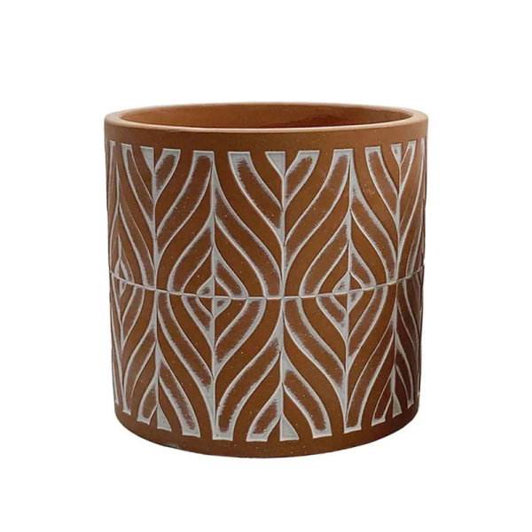 Κασπώ (Φ18x17.5) Marhome Κεραμιδί/Λευκό 06-20079