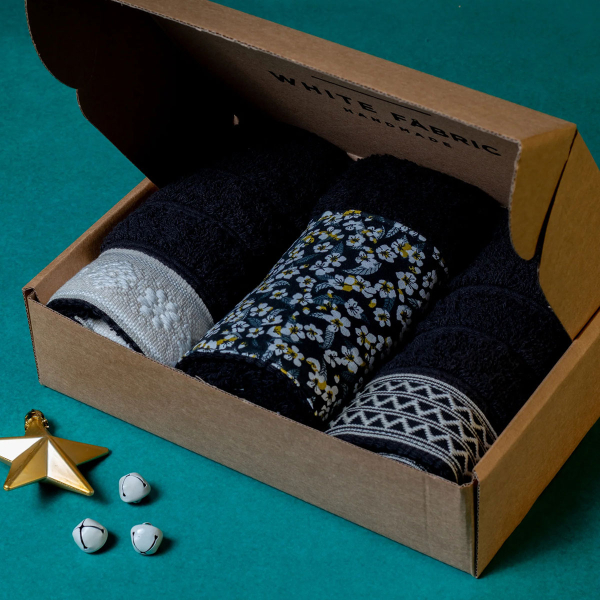 Πετσέτες Χεριών (Σετ 3τμχ) White Fabric Leora 600gsm