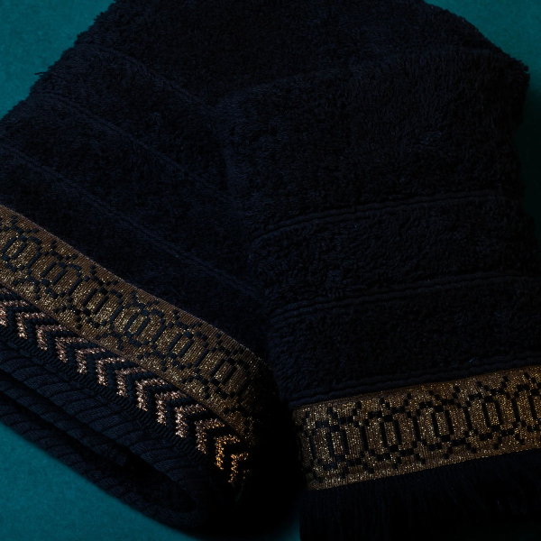 Πετσέτες Μπάνιου (Σετ 2τμχ) White Fabric Golf Leaf Black 600gsm