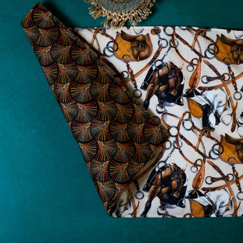 Σουπλά 2 Όψεων (Σετ 2τμχ) White Fabric Horsie Multi