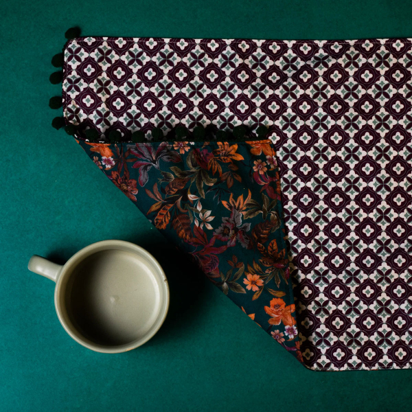 Σουπλά 2 Όψεων (Σετ 2τμχ) White Fabric Wilma Multi