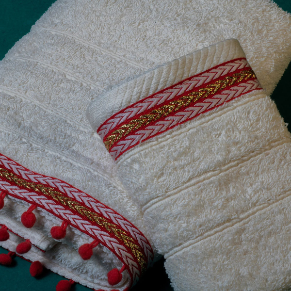 Πετσέτες Μπάνιου (Σετ 2τμχ) White Fabric Kelany White 600gsm