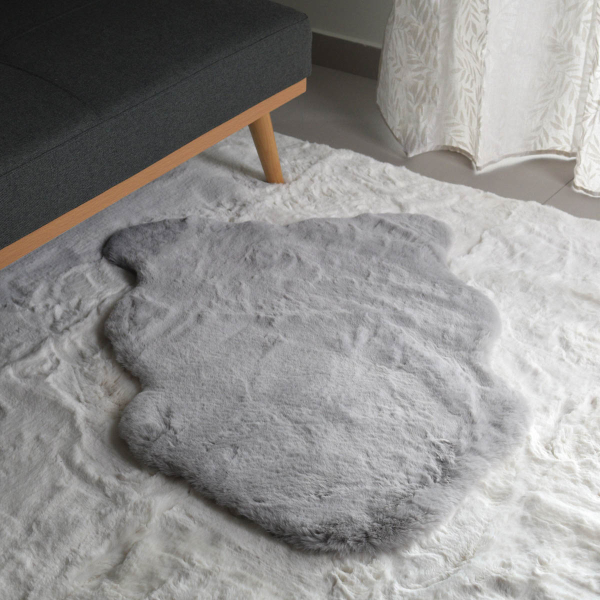 Πατάκι Γούνινο (60x90) Ravelia Fluffy Light Grey Animal Shape