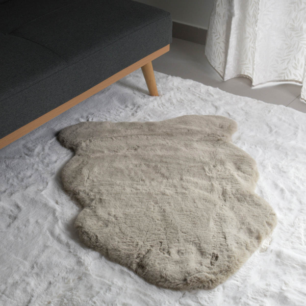 Πατάκι Γούνινο (60x90) Ravelia Fluffy Taupe Animal Shape