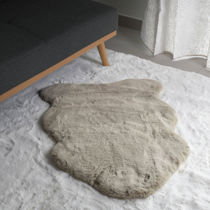 Πατάκι Γούνινο (60x90) Ravelia Fluffy Taupe Animal Shape