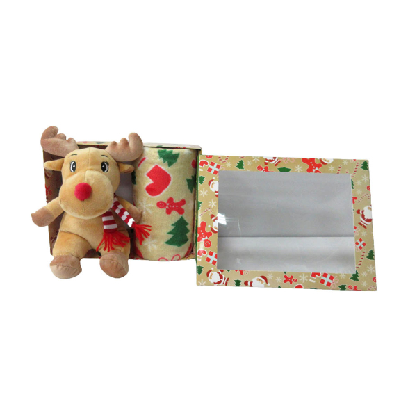 Χριστουγεννιάτικη Κουβέρτα Fleece Αγκαλιάς (75x90) + Λούτρινο Viopros Σχ. 750