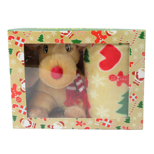 Χριστουγεννιάτικη Κουβέρτα Fleece Αγκαλιάς (75x90) + Λούτρινο Viopros Σχ. 750